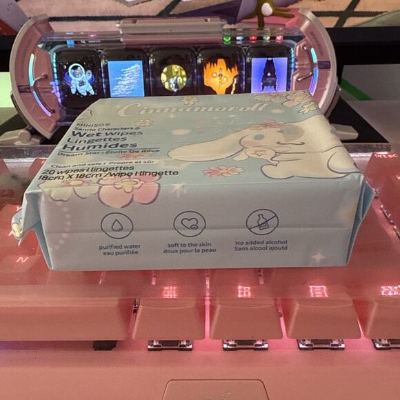 Sanrio Miniso Cinnamoroll Dream Star Wet Wipes 20 Ct Pack Compact Kawaii - Picture 9 of 16